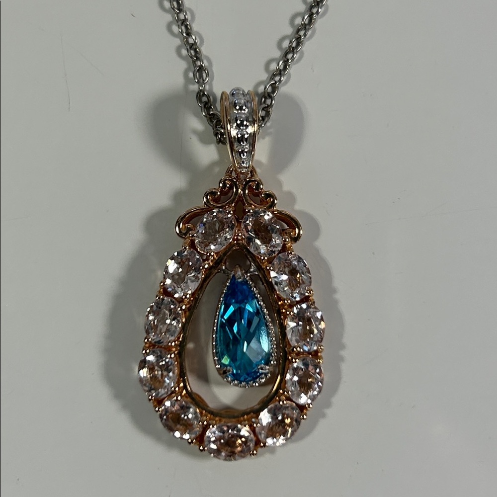 NWOT Gems En Vogue Sterling Silver Palladium Genuine Gemstone Designer Necklace